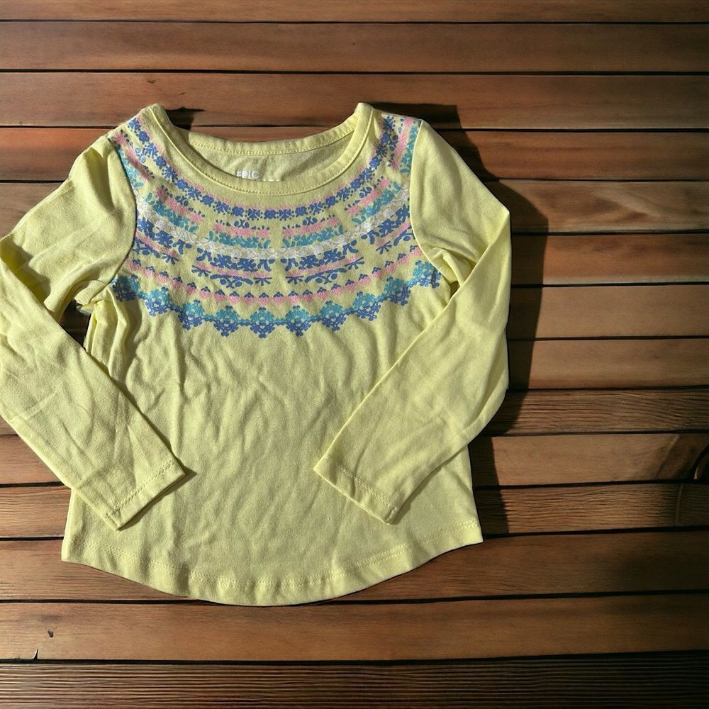 Epic Threads Yellow Fair Isle Long Sleeve Top Sz 2T